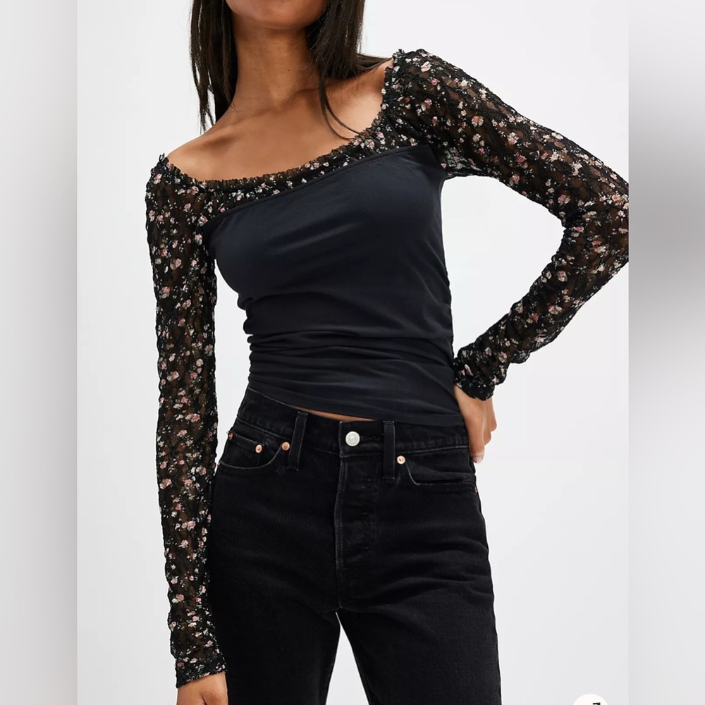 FREE PEOPLE Josie Long Sleeve Top EUC
